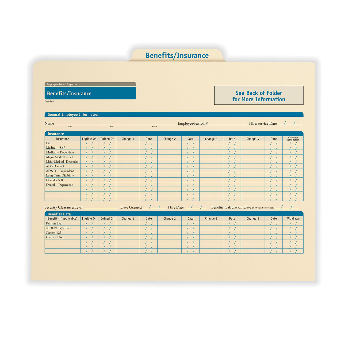 Employee Medical Record Organizer for Health Benefits & Insurance