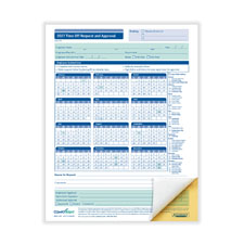2027 2-Part Carbonless Time Off Request and Approval Form