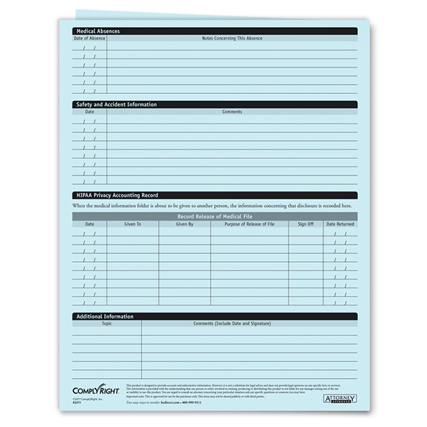 Confidential Employee Medical Records Folder HRdirect