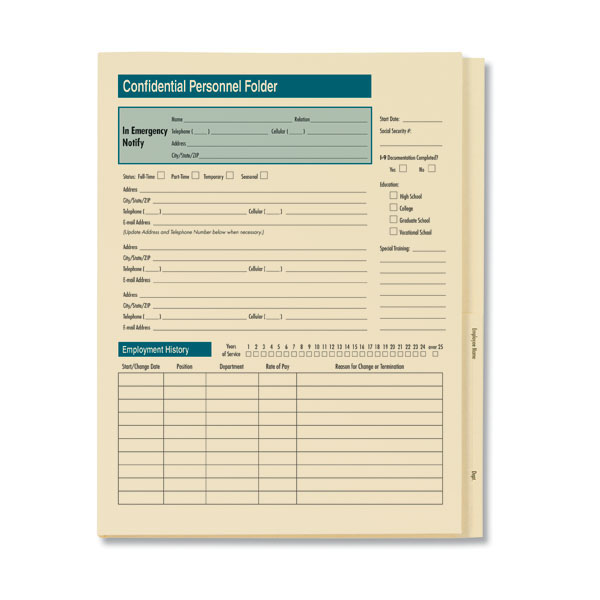 Employee Personnel File Template Best Professionally Designed Templates