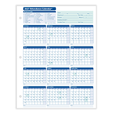 2027 Monthly Employee Attendance Calendar Sheet