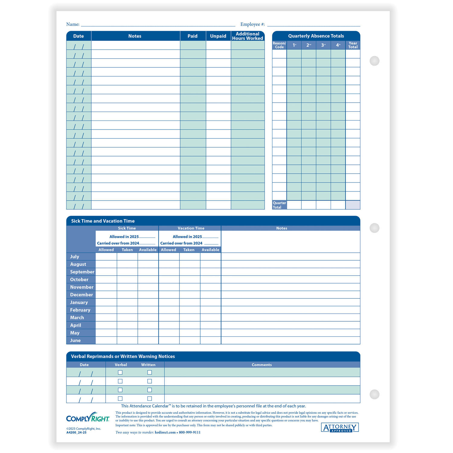 2024 Fiscal Year Attendance Calendar Yearly Attendance HRdirect