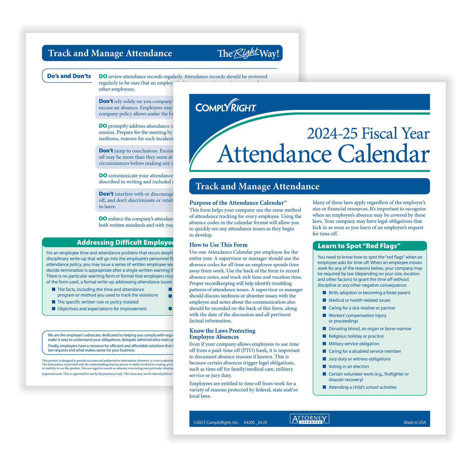 2024 Fiscal Year Attendance Calendar Yearly Attendance HRdirect