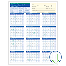 Picture of Fill-and-Save™ Fiscal Year Employee Attendance Calendar