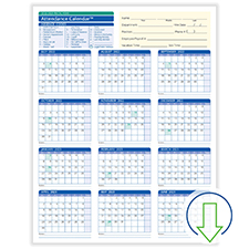 Downloadable Fiscal Year Employee Attendance Calendar
