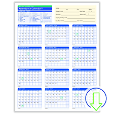 Downloadable Academic Year Attendance Calendar