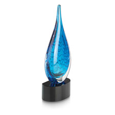 Blue Art Glass Recognition Award Back