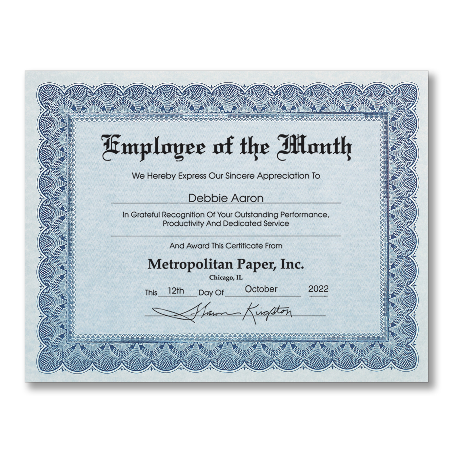 Picture of Personalized Traditional Certificates - Pack of 10