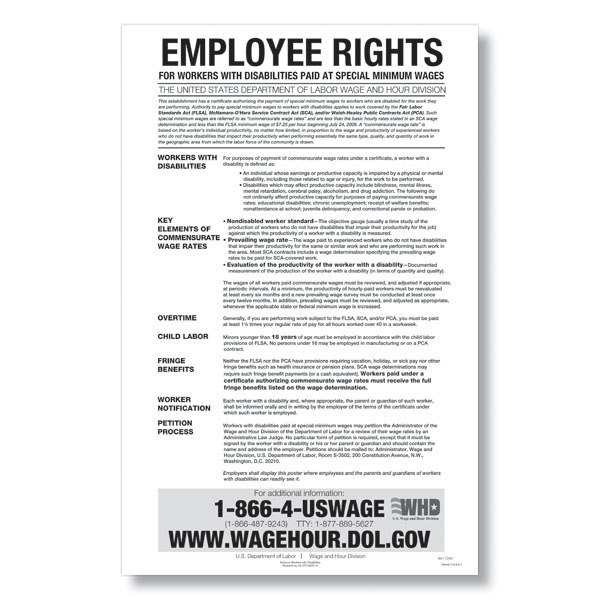 Picture of Notice to Workers with Disabilities Poster