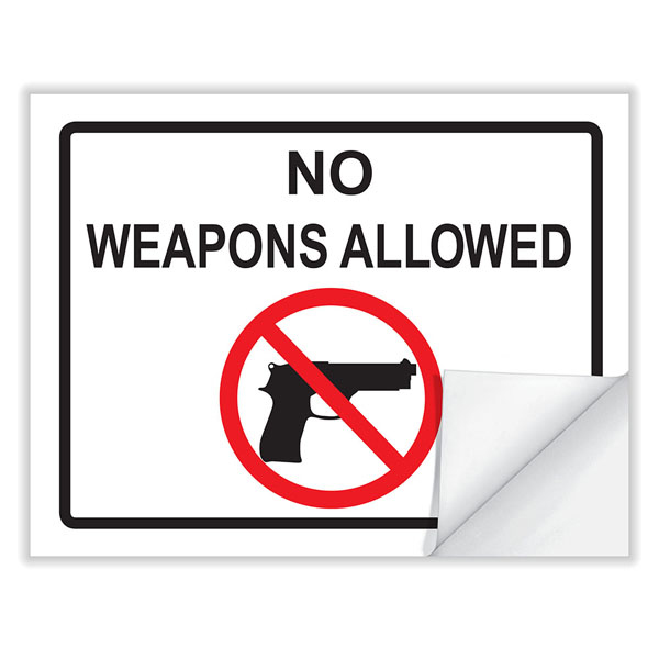 "No Weapons" Window Cling