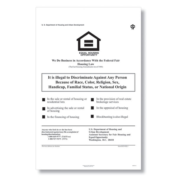 Hud Equal Housing Opportunity Poster Tattoomakeupartistnearme