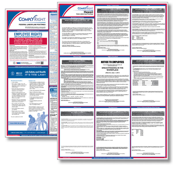 Hawaii Federal & State Labor Law Poster Hawaii Labor Laws