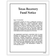 Picture of Texas Recovery Fund Notice Poster