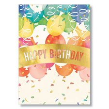 Picture of Birthday Banner and Balloons Card