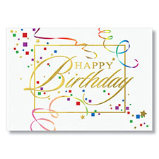 Confetti and Streamers Birthday Card 