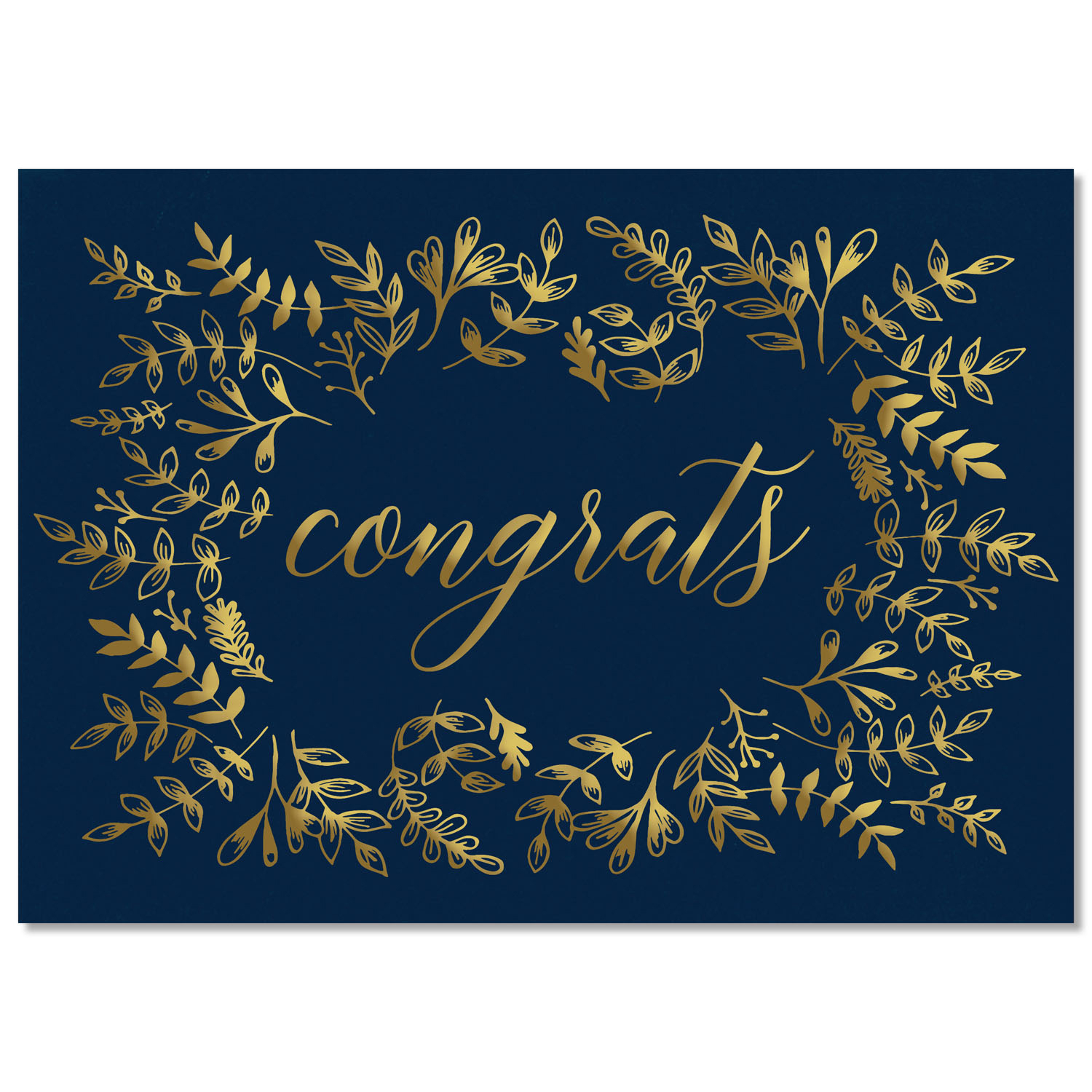 Gold Leaves Congrats Card