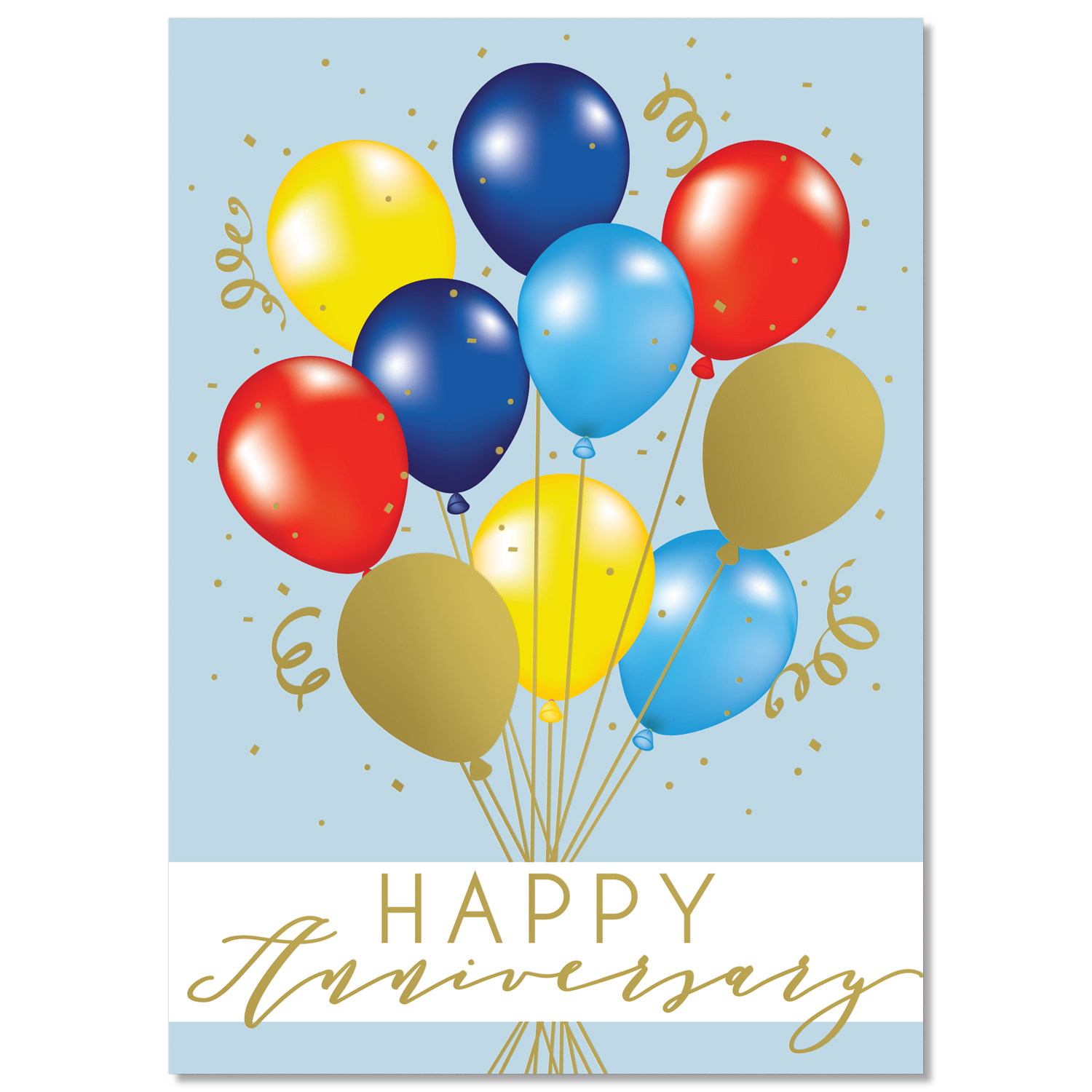 Colorful Balloons Anniversary Card