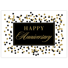 Gold and Black Cheers Anniversary Card