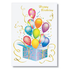 Bursting Balloons Birthday Card