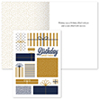 Blue and Gold Gifts Birthday Card