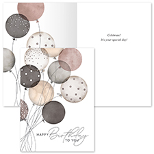 Soft Neutral Balloons Birthday Card