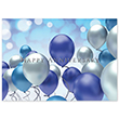 Picture of Blue & Silver Balloon Celebration Anniversary Card