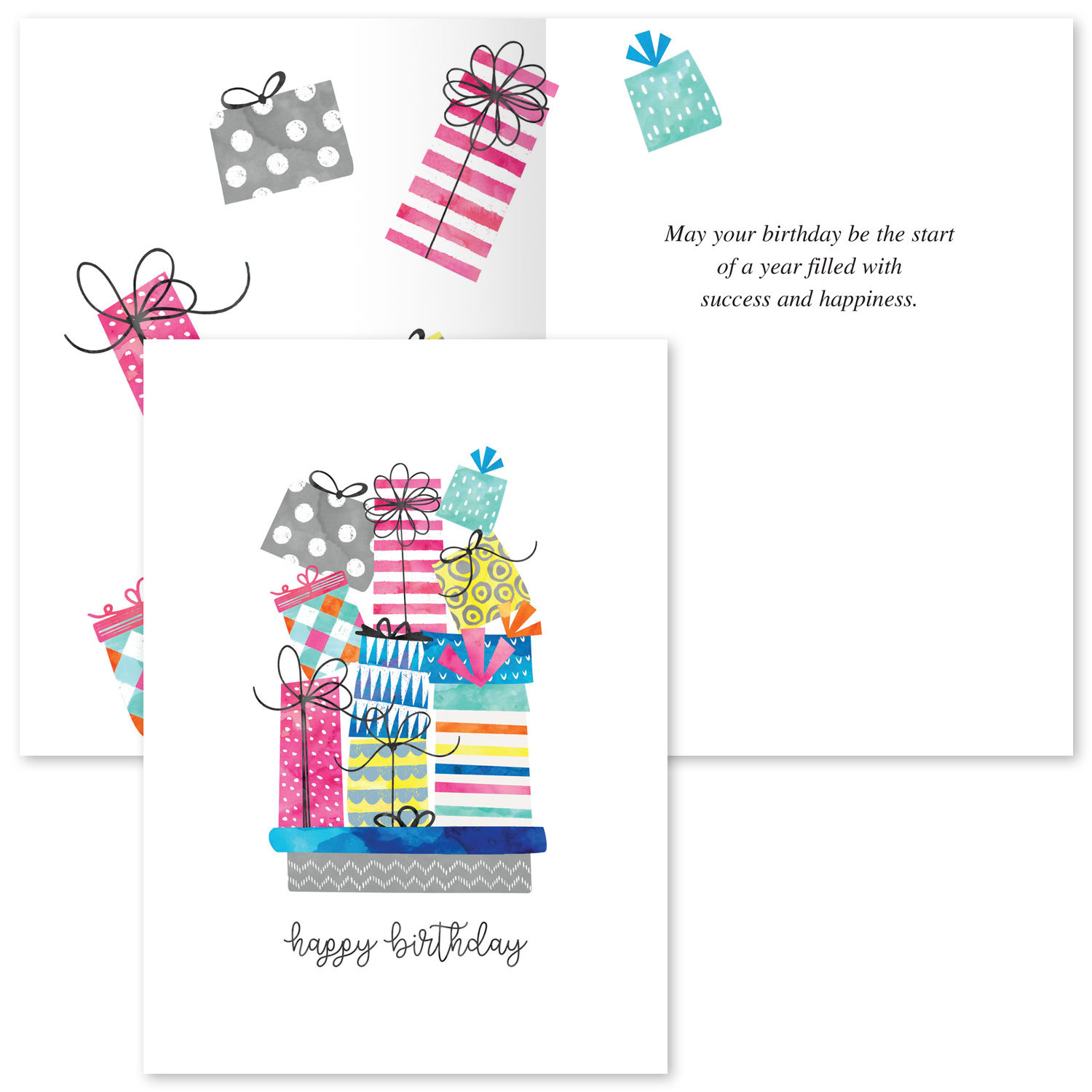 Picture of Watercolor Presents Birthday Card