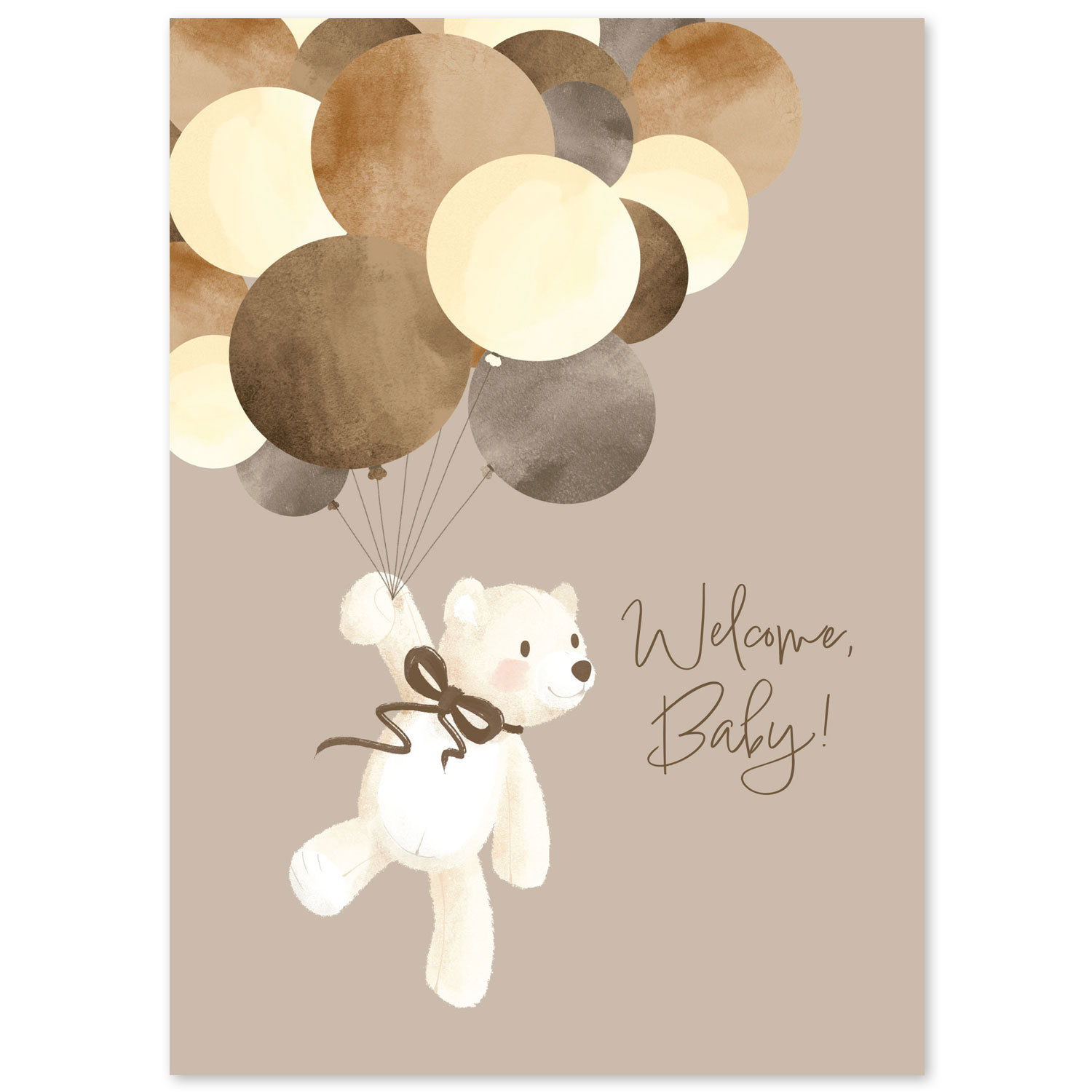 Fuzzy Bear Welcome Baby Card | HRdirect