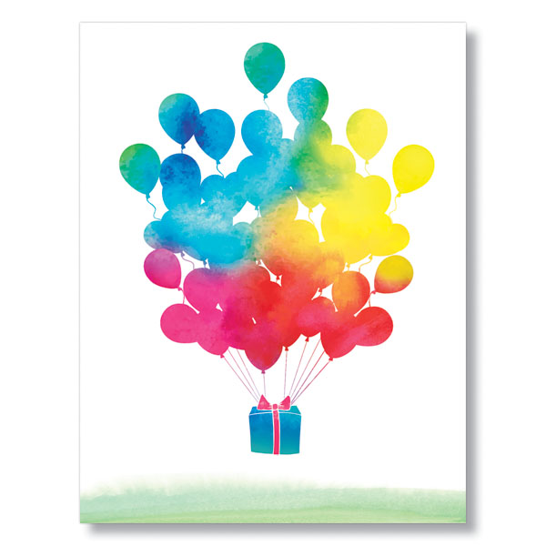Watercolor Balloons Card