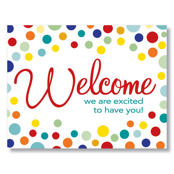 Welcome Dots Card Welcome Aboard Company Cards HRdirect