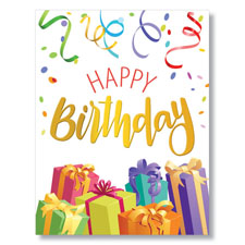 Picture of Presents and Confetti Birthday Card
