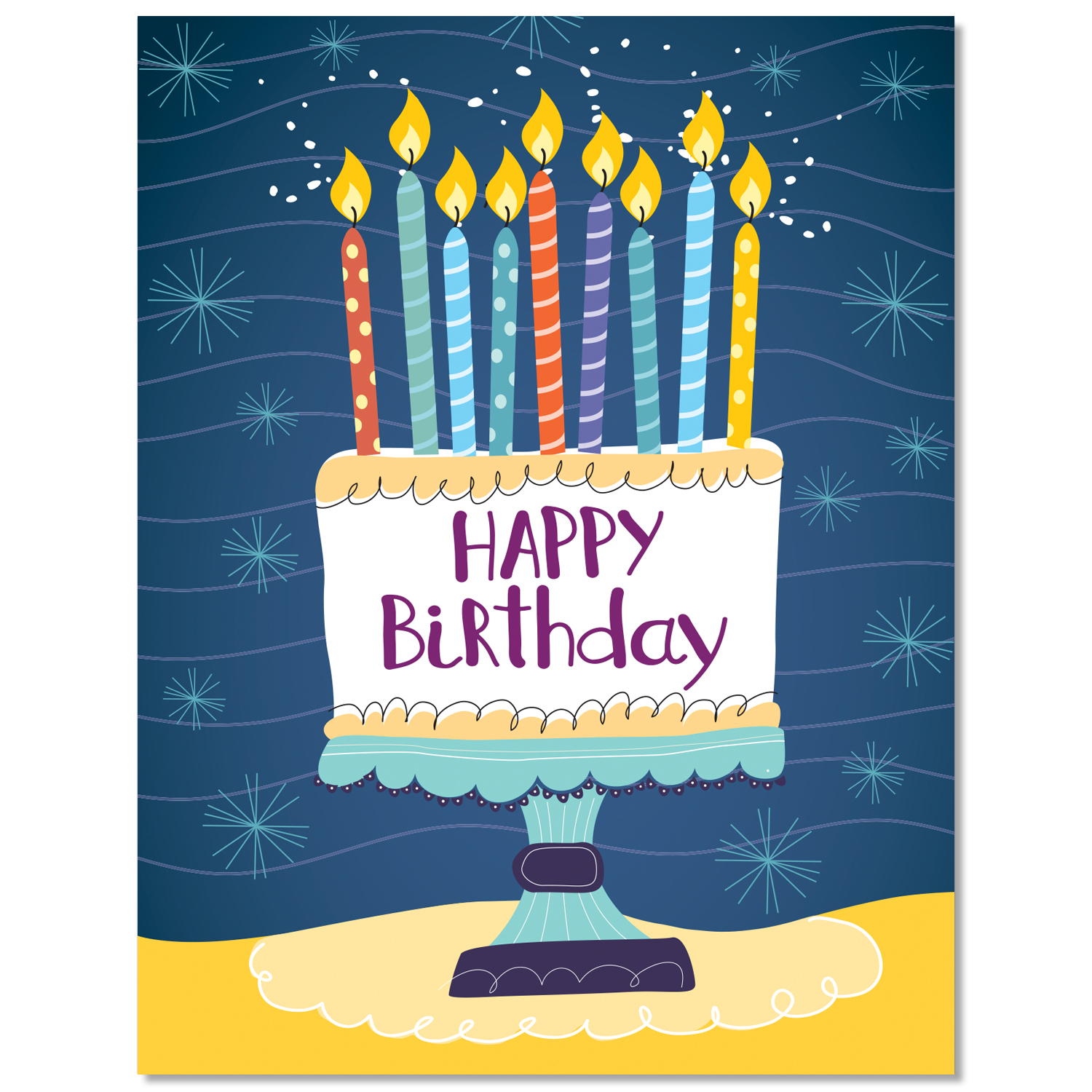 Cake and Sparkles Birthday Card