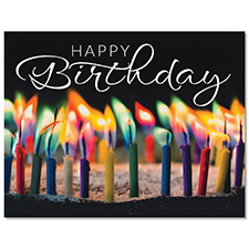 Colorful Flames Birthday Card