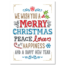 Peace Love Happiness Holiday Card