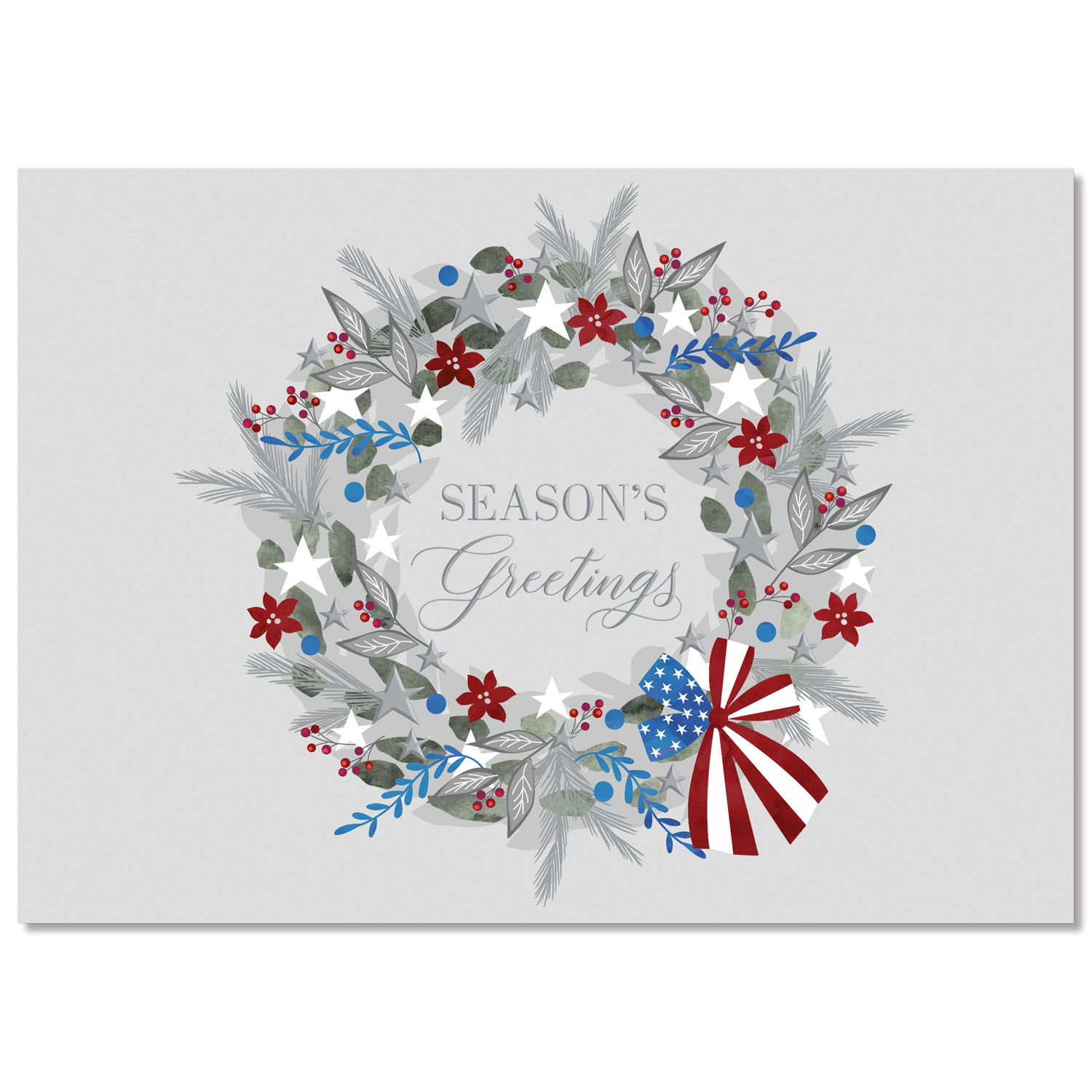 Patriotic Wreath Holiday Card