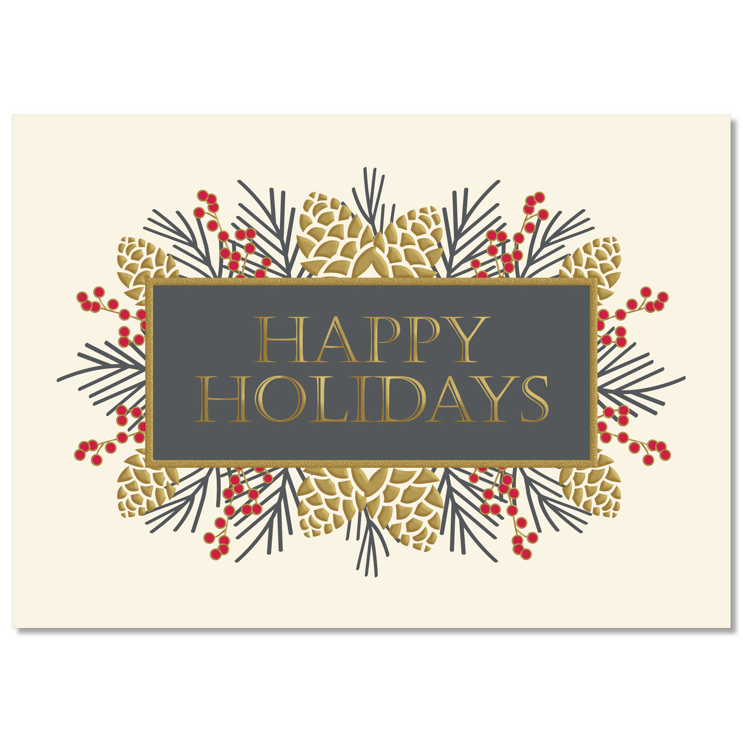 Pinecone Greetings Holiday Card