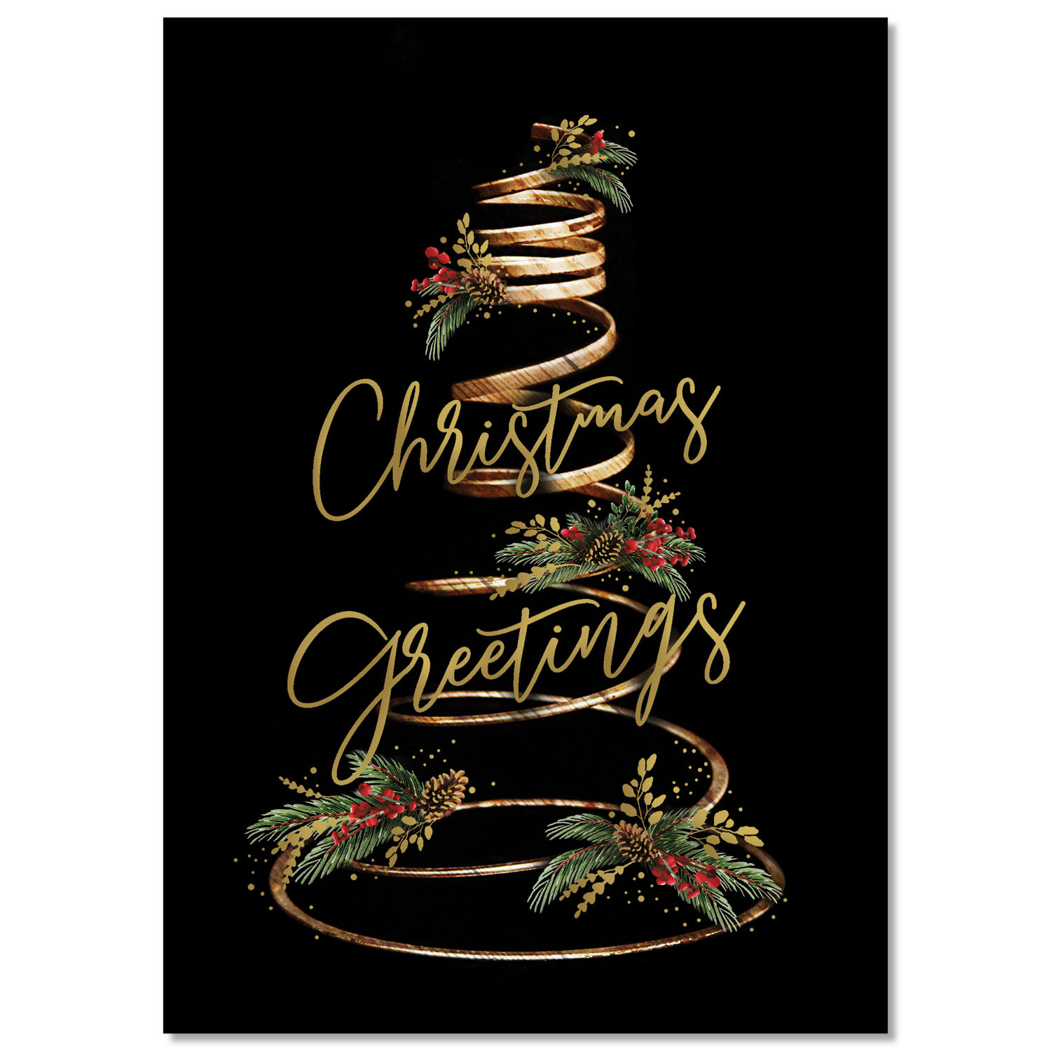Coiled Tree Greetings Holiday Card