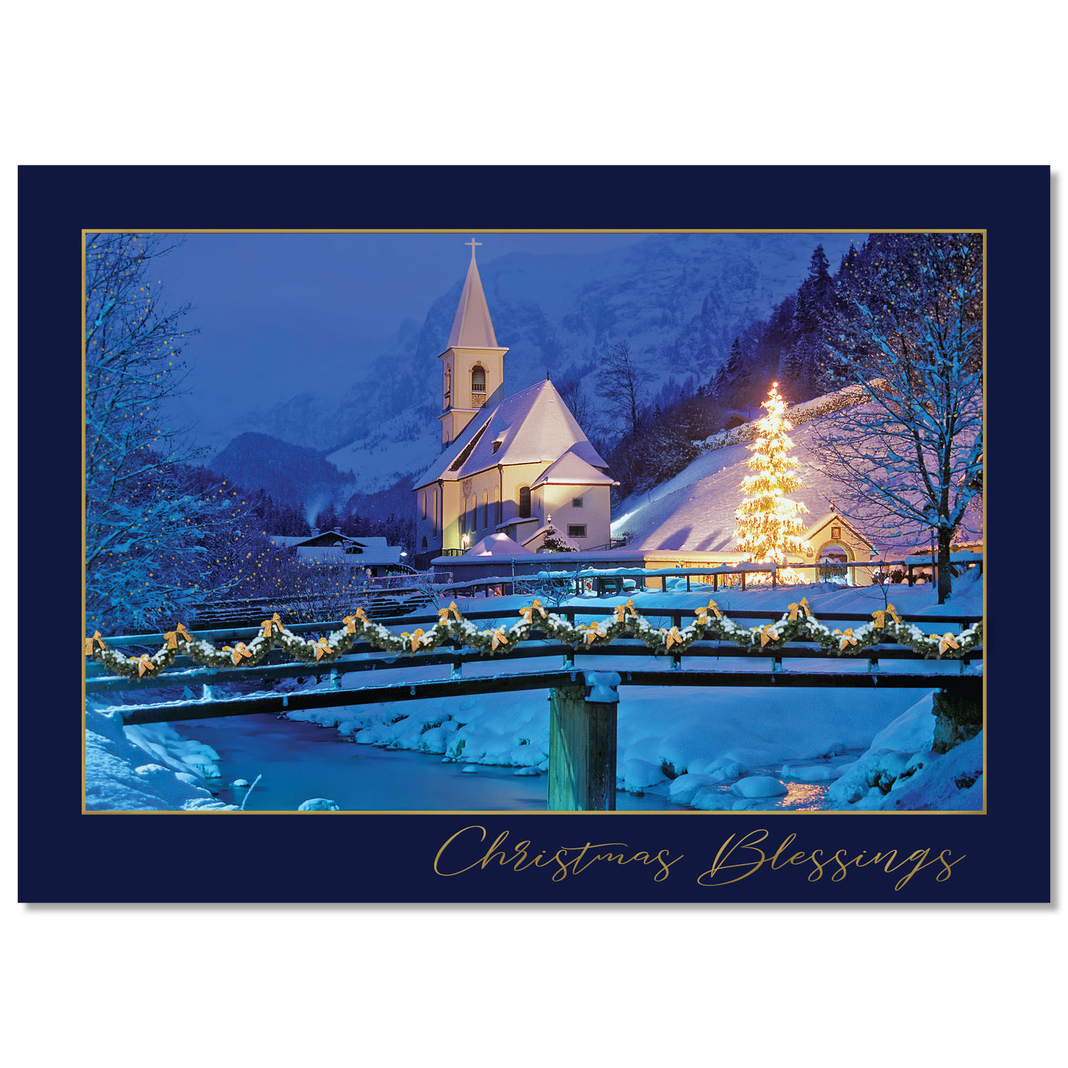 Winter Church Scene Holiday Card