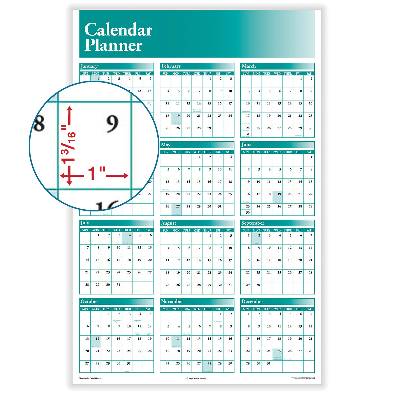 Large Calendar Planner (36 x 24) HRdirect