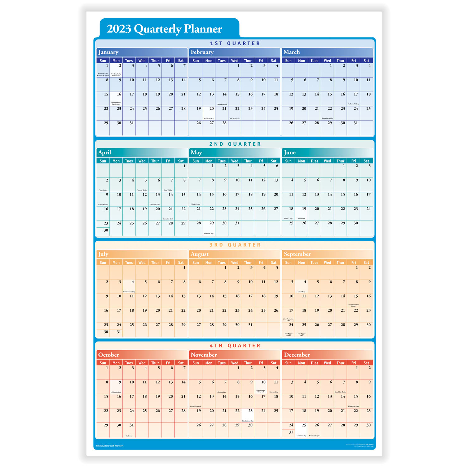 2023 Quarterly Planner Dated Quarterly Planner HRdirect