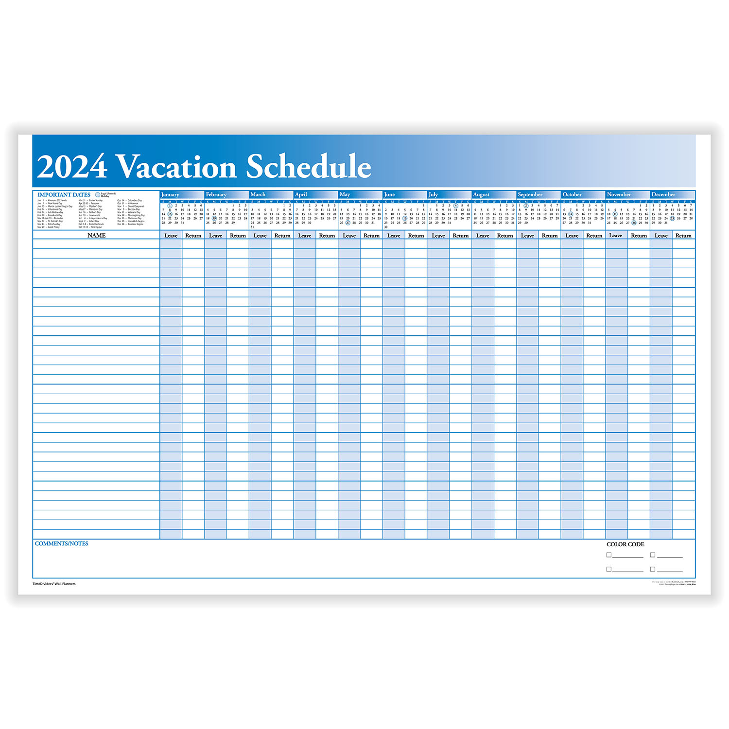 2024 Yearly Vacation Scheduler