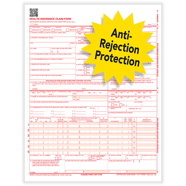 Picture of Imprinted CMS-1500 Forms - Laser - 100 Pack