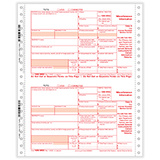 1099-Misc One Wide Continuous Tax Forms - 3-Part	