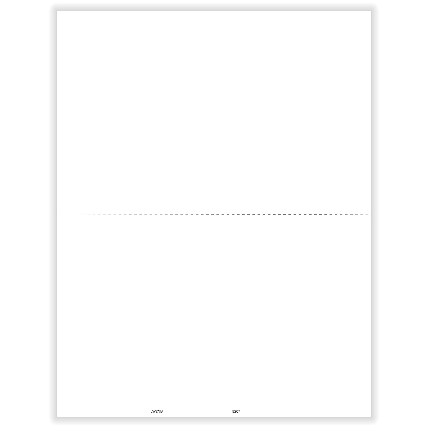 Picture of W-2 Laser Blank 2-Up with 1 Perforation (100 Pack)