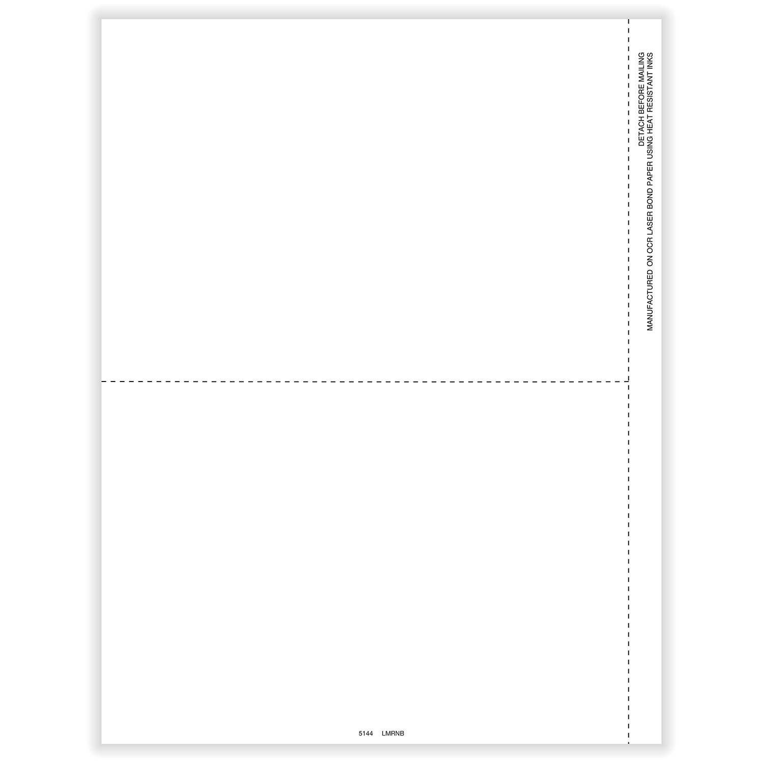 1099-R Laser Blank 2-Up with 1 Vertical & 1 Center Perforation (100 Pack)	