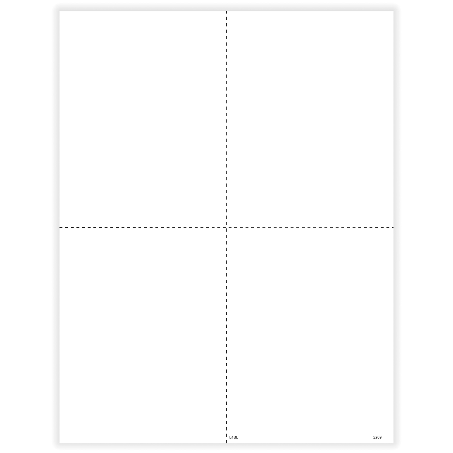 W-2 4-Up Blank with 1 Vertical & 1 Horizontal Perforation with Backer Instructions (100 Pack)	