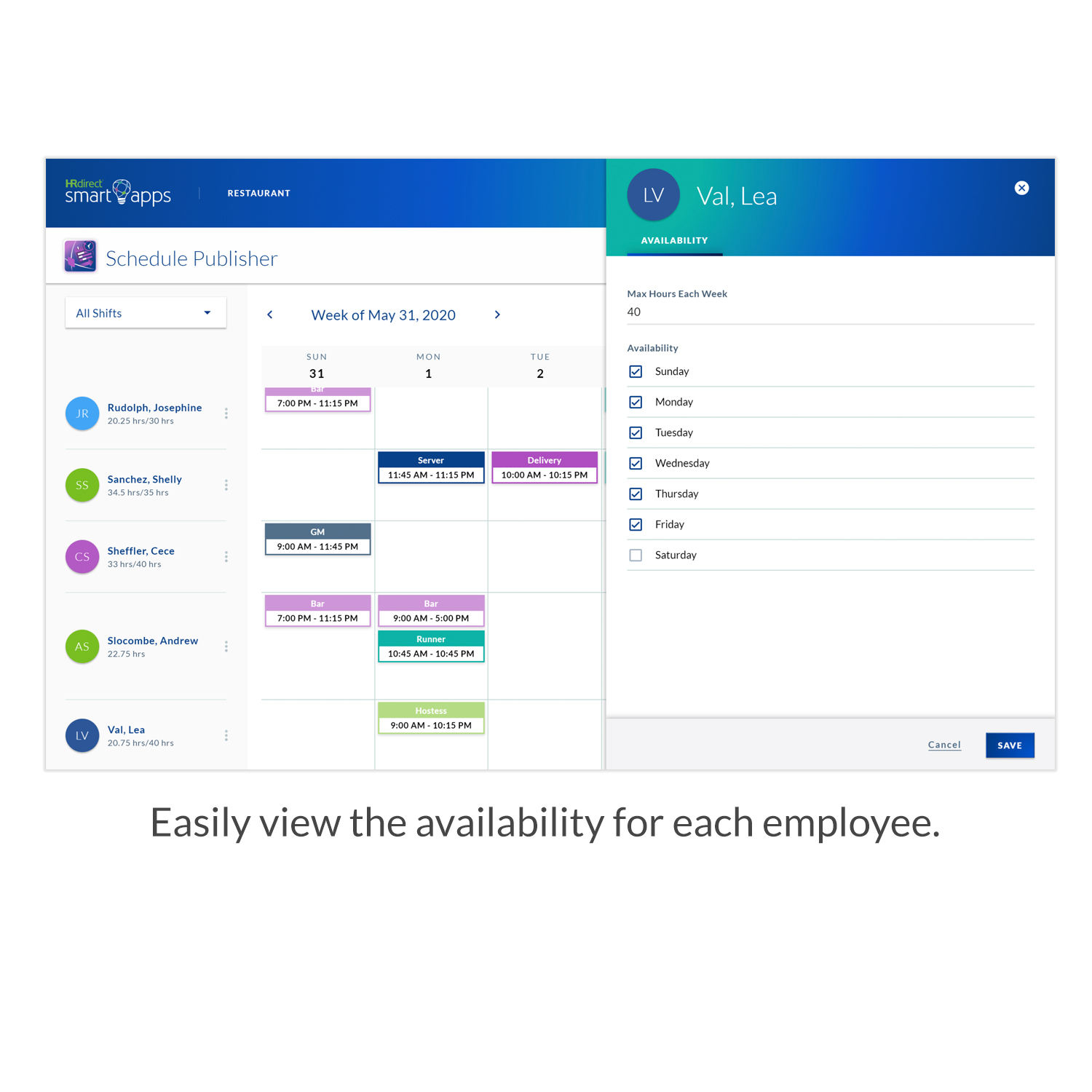 Software to Create, Manage and Publish Staff Schedules