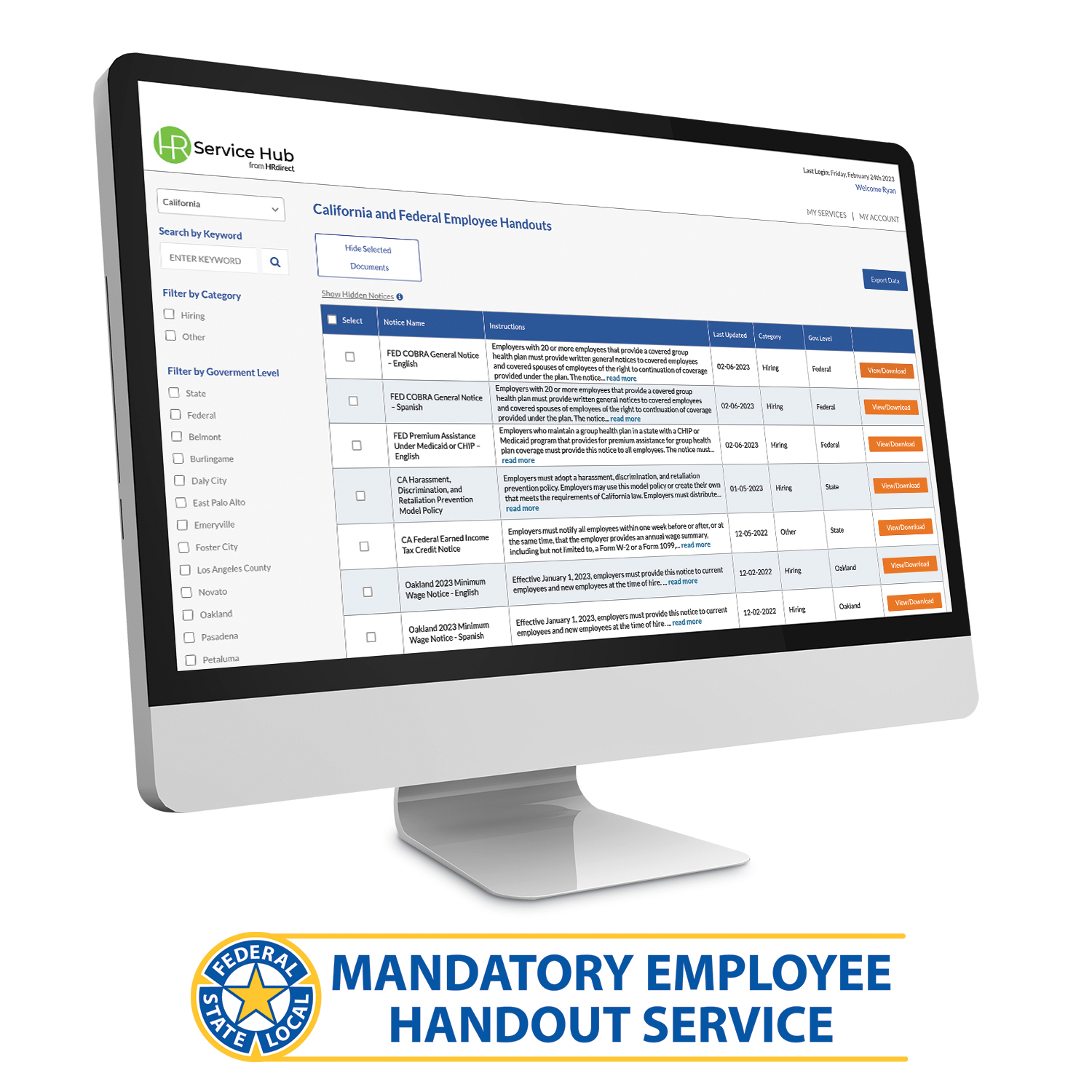 Basic Mandatory Employee Handout Service
