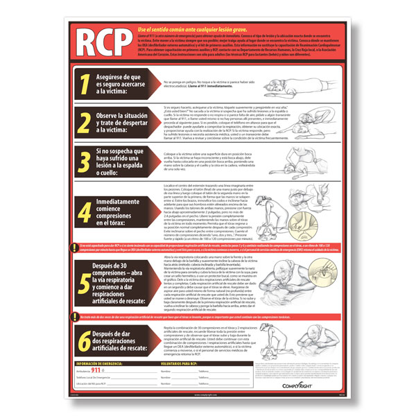 Complyright Lifesaving CPR Poster Spanish
