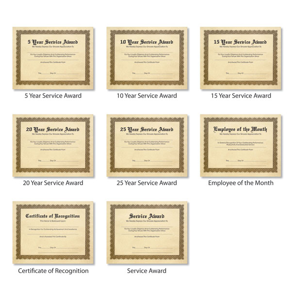 Picture of Personalized Aged Parchment Award Certificates